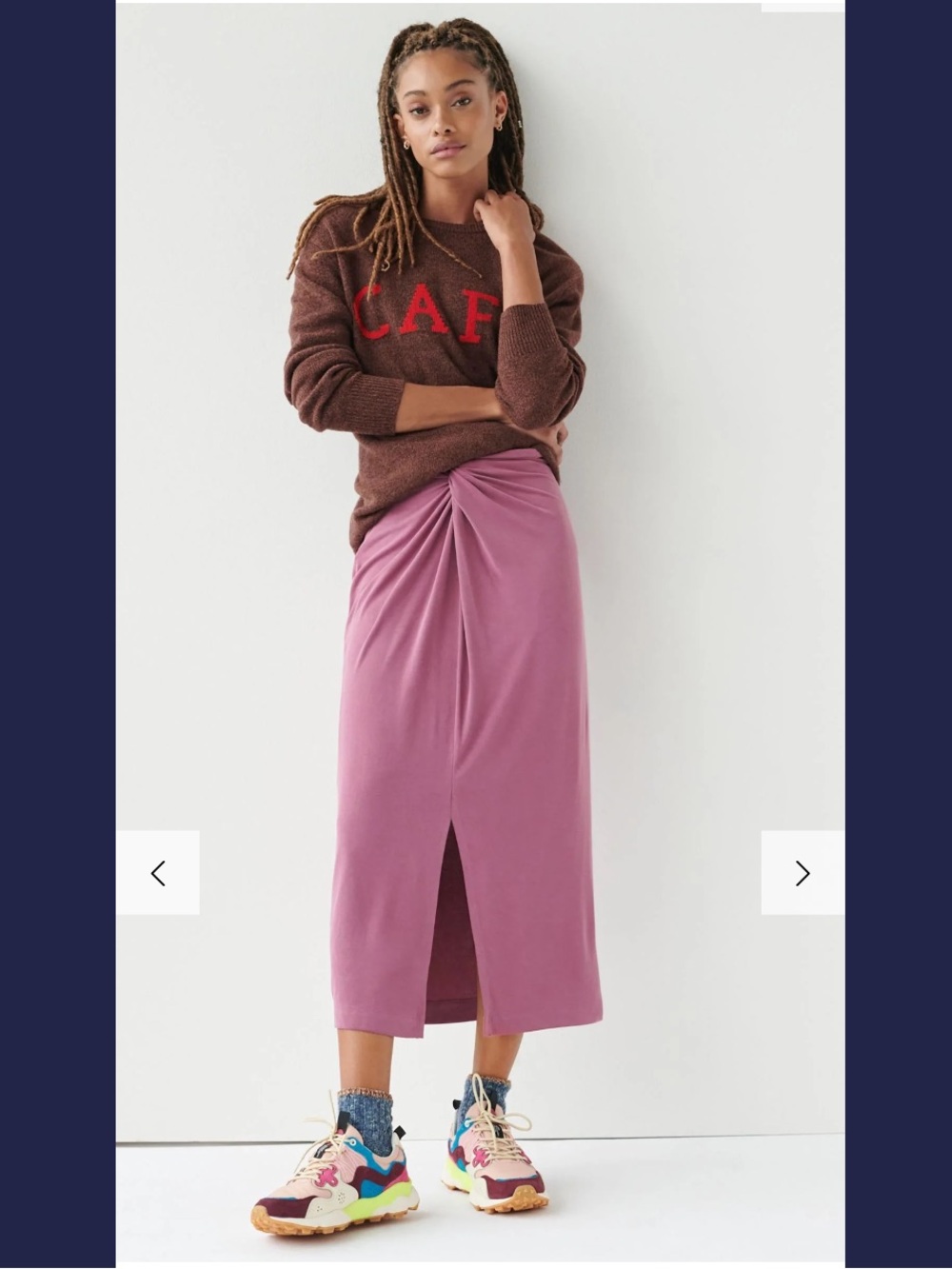 Anthropologie Berry Twist Front Junie Midi Skirt